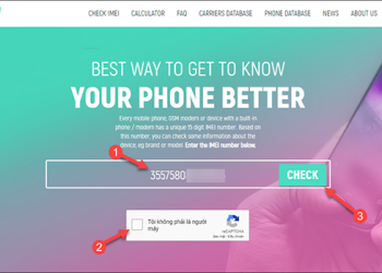 Cách check imei samsung 5