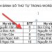đánh số thứ tự trong word 11