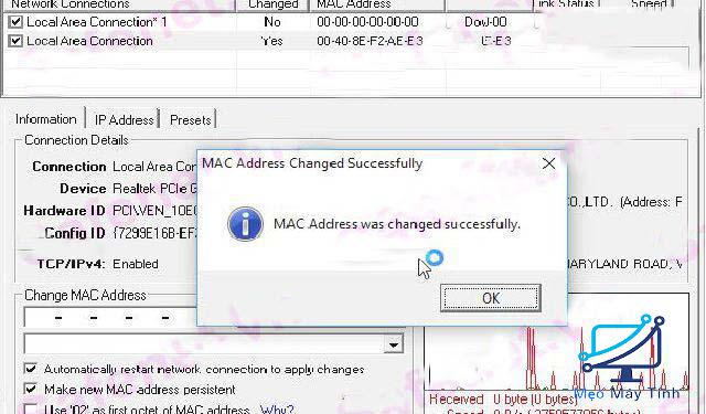 Cách thay đổi địa chỉ MAC 3