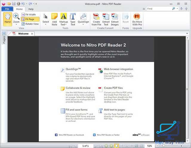 Phần mềm đọc file PDF Nitro PDF Reader