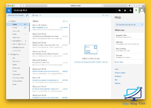 Các tính năng chính của Outlook on the Desktop