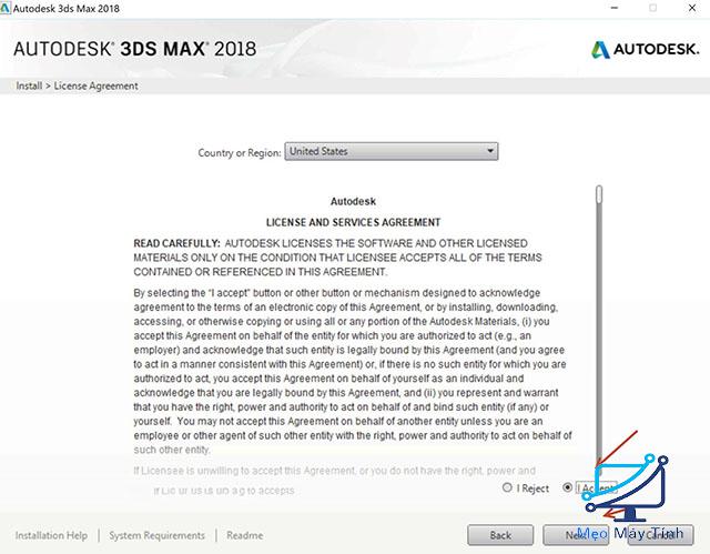 cài đặt phần mềm 3DS Max 2018 bước 3