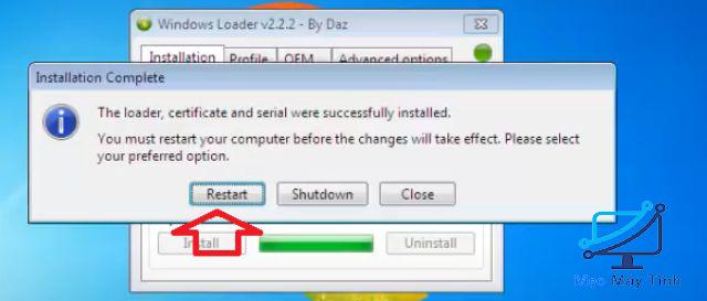 Activate Windows 7 với Windows Loader bước 3
