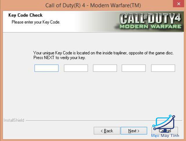 cài đặt game Call Of Duty 4 bước 2