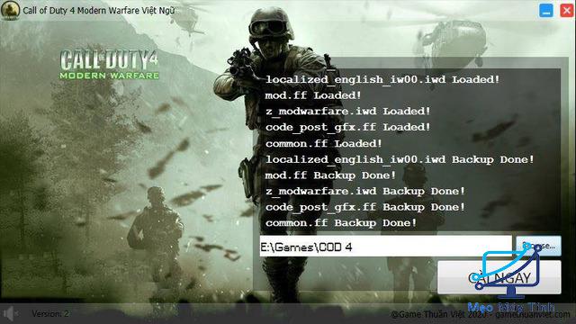 cài đặt game Call Of Duty 4 bước 4