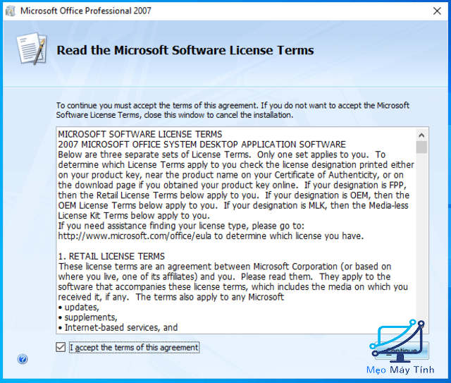 cài đặt Microsoft Office 2007 bước 4
