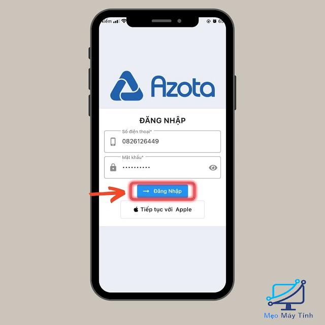 Cách đăng nhập tài khoản Azota 9