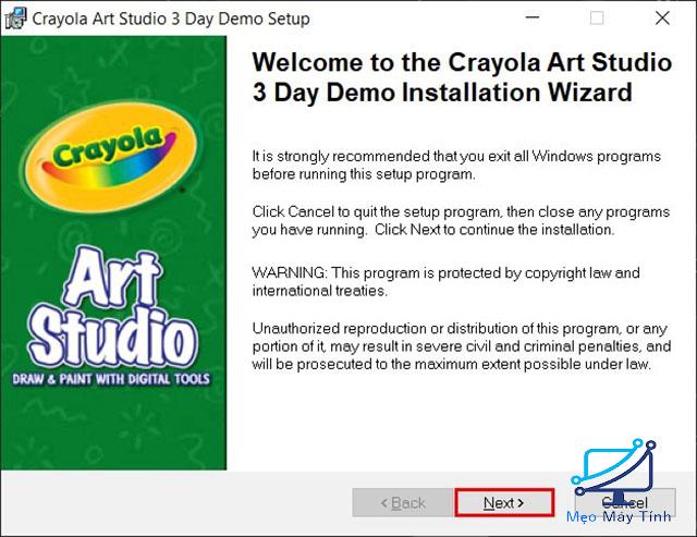Cài đặt phần mềm crayola art 1