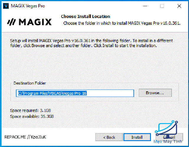 cài đặt Vegas Pro 16 bản tự kích hoạt 4