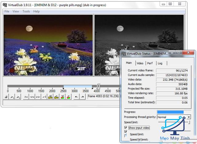Phần mềm ghép nhạc vào video Virtualdub