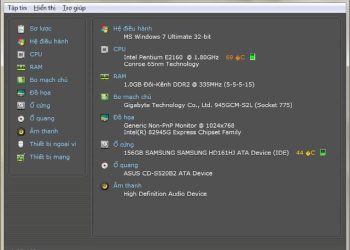 Phần mềm test máy tính Speccy