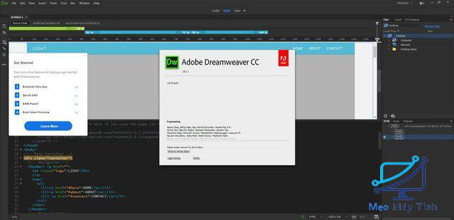 Tính Năng của Adobe Dreamweaver CC 2018