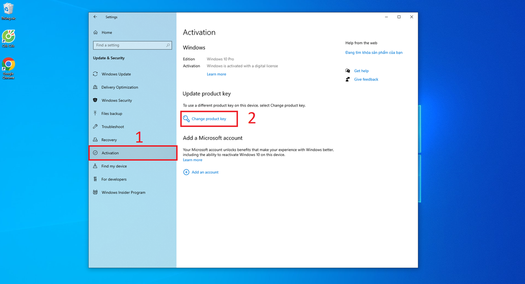 Hướng dẫn chi tiết Active Windows 10 bằng key bản quyền.