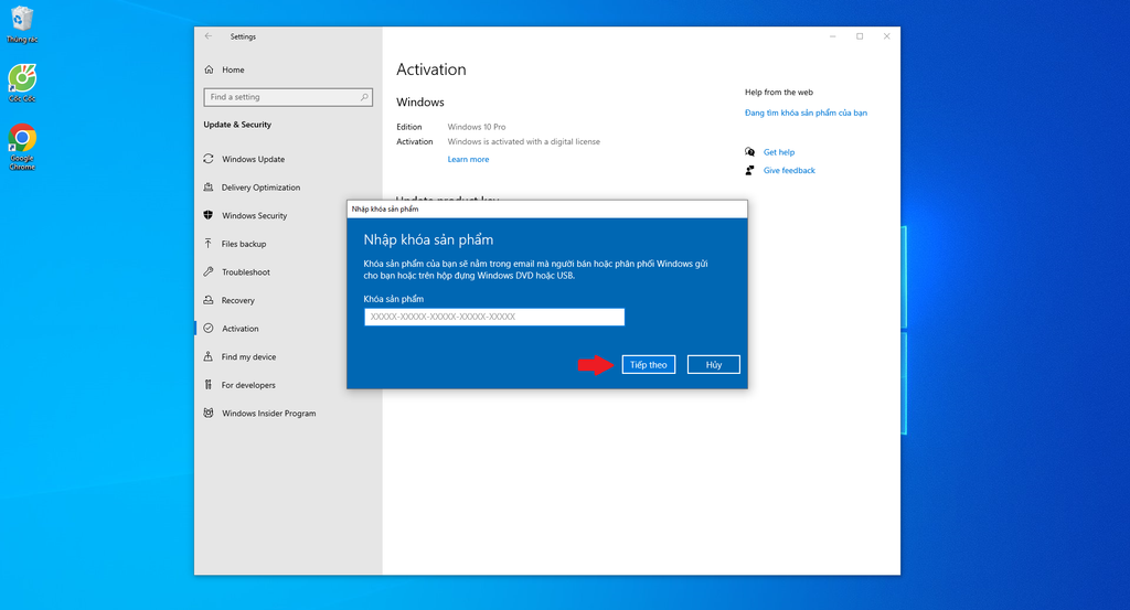 Hướng dẫn chi tiết Active Windows 10 bằng key bản quyền.